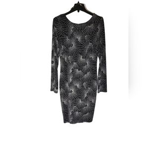 Sequin Mini DressV-NecklineLong SleeveHidden Back ZipperLinedStretchDiscla